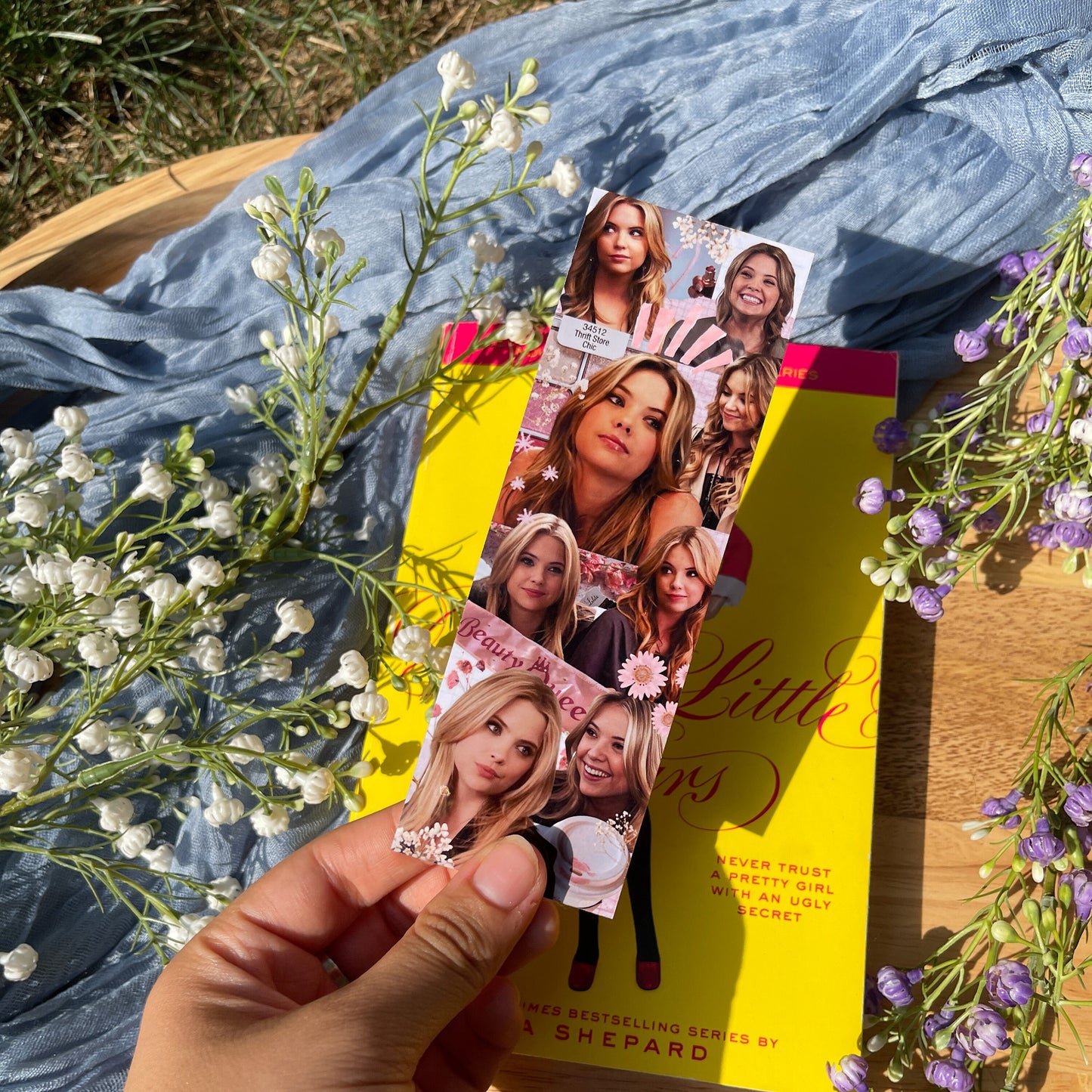 Handmade PLL bookmark featuring a collage of Hanna Marin from Pretty Little Liars.