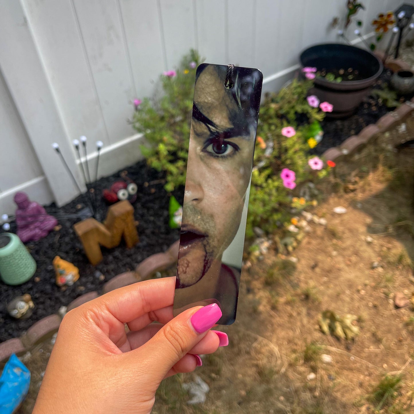 TVD sublimation metal bookmark featuring Damon Salvatore from the Vampire Diaries