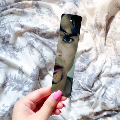 TVD sublimation metal bookmark featuring Damon Salvatore from the Vampire Diaries