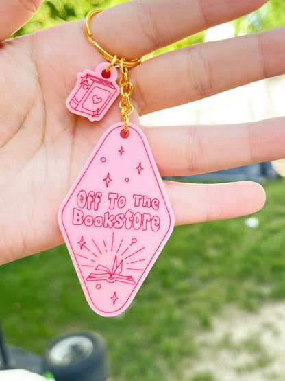 Off To The Bookstore Keychain