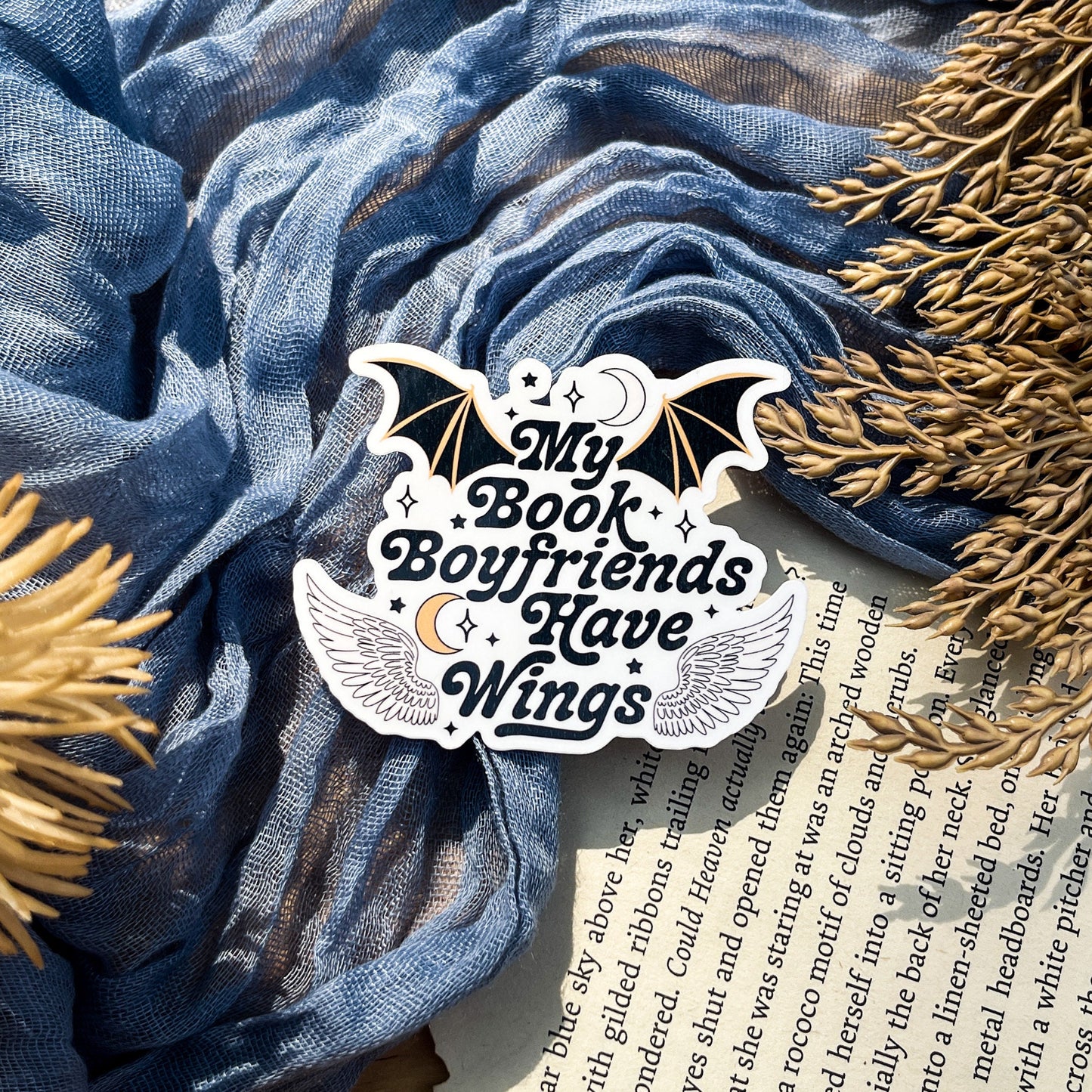 My Book Boyfriends Have Wings Sticker