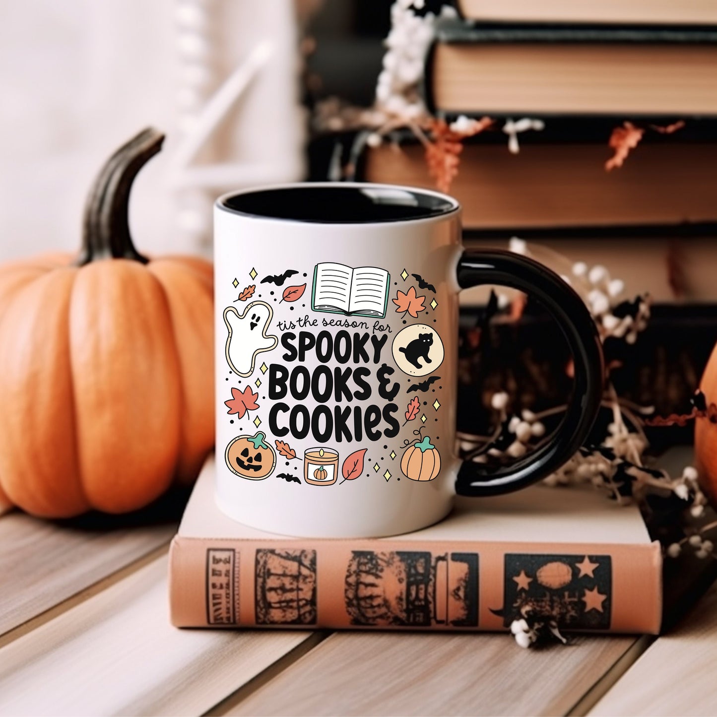 Spooky Books and Cookies Mug